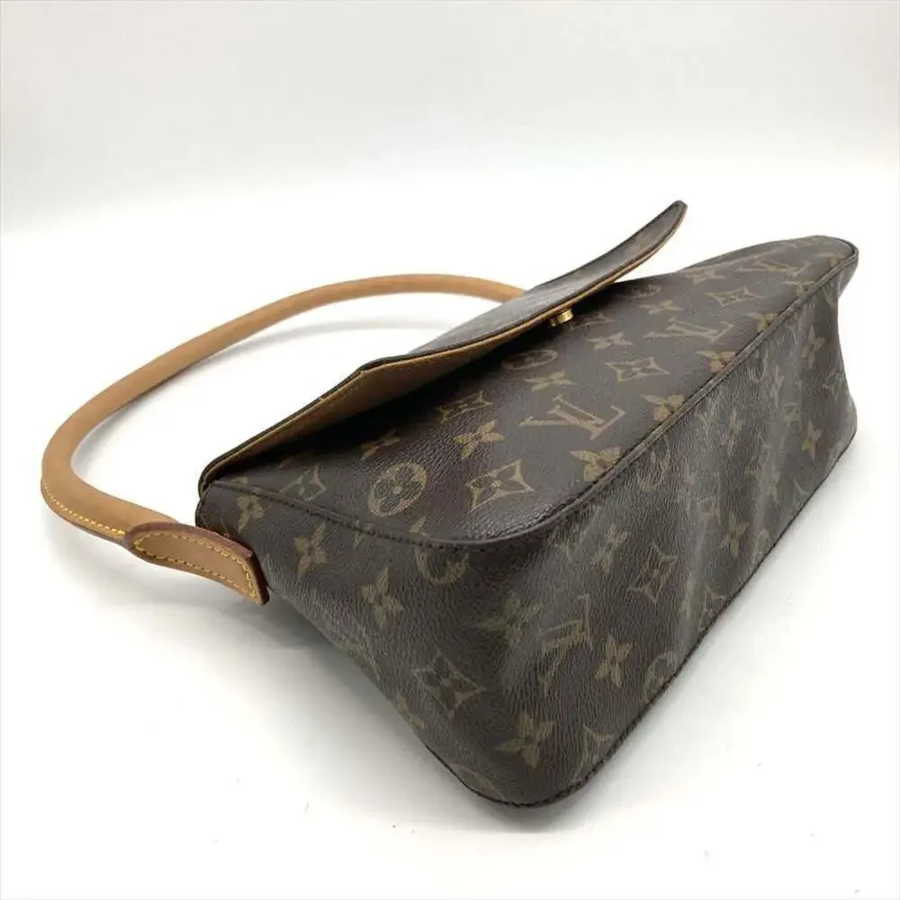 LOUIS VUITTON Authentic Brown Monogram Canvas Mini Looping Shoulder Bag